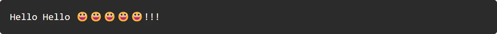 output with smileys