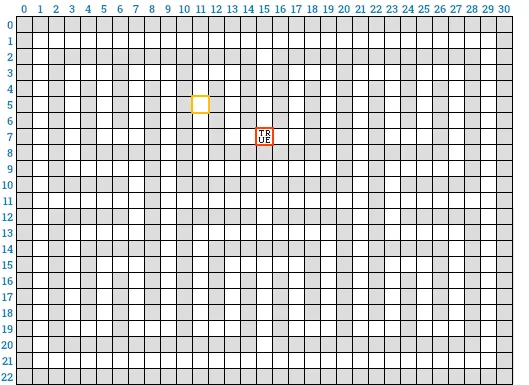 boolean array “discovered” with cat position marked