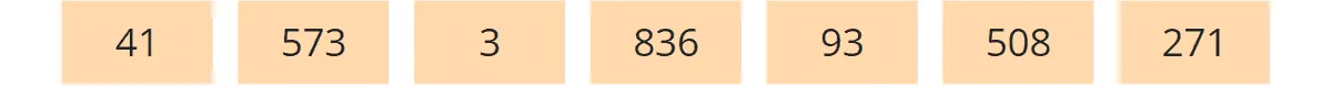 Radix sort algorithm – numbers to be sorted