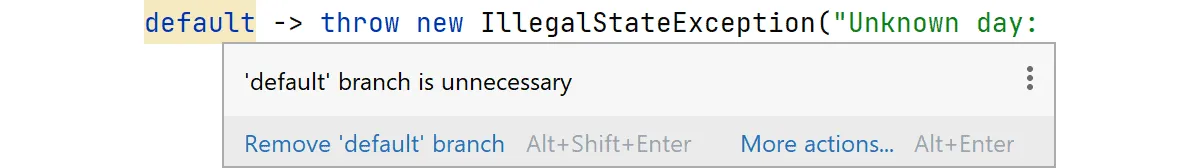 Automatic removal of the “default” branch