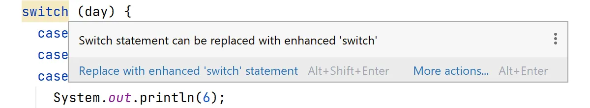 Automatic replacement of “switch” statements